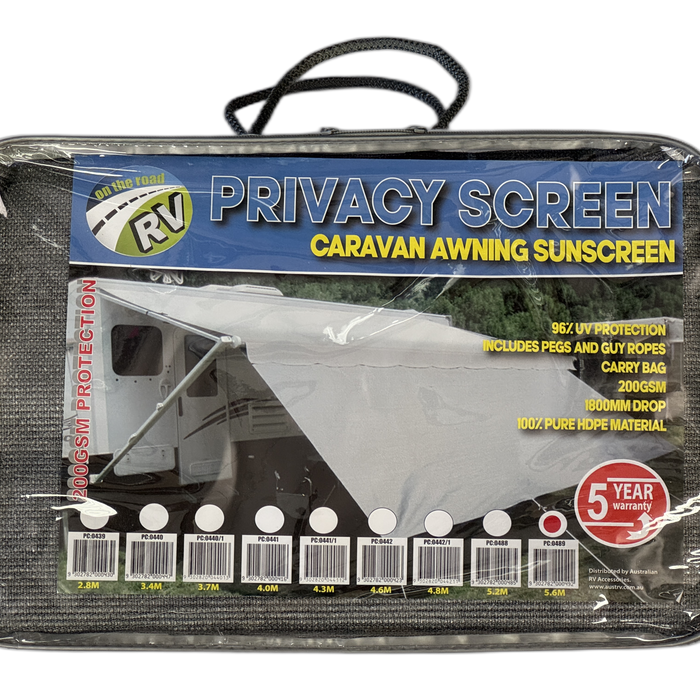On The Road Privacy Screen 5.6 m Side Shade – Fits 19 -20ft Awnings