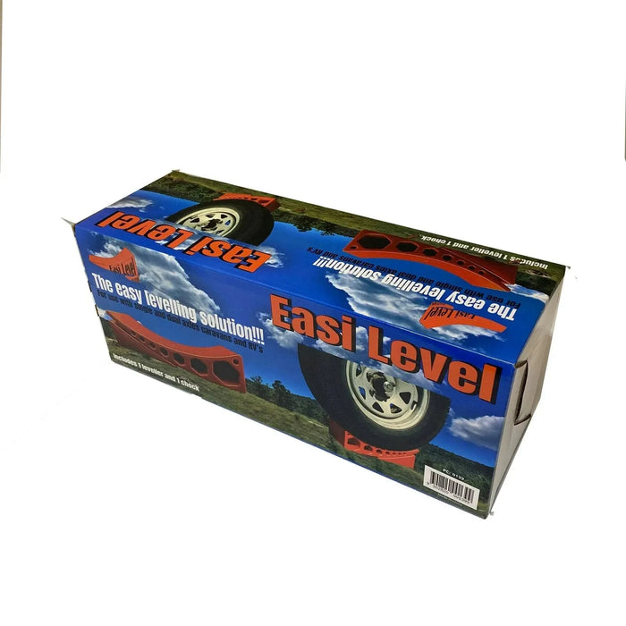 Easi Level Caravan & RV Wheel Levelling System – Adjustable Level + Chock (Up to 4″)