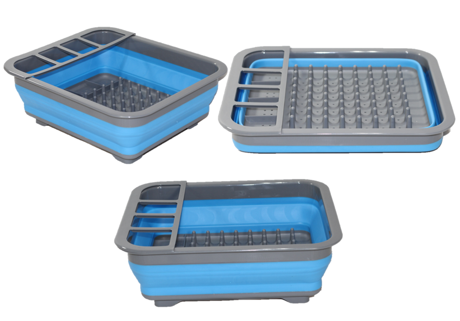 COLLAPSIBLE DISH DRAINER-BLUE