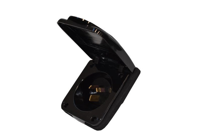 Coast Black 15A Power Inlet — Abba Caravans