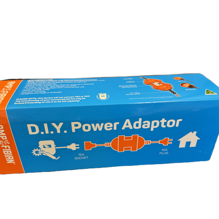 Ampfibian Mini 15A‑to‑10A Adaptor – Indoor Caravan Power Safety with RCD