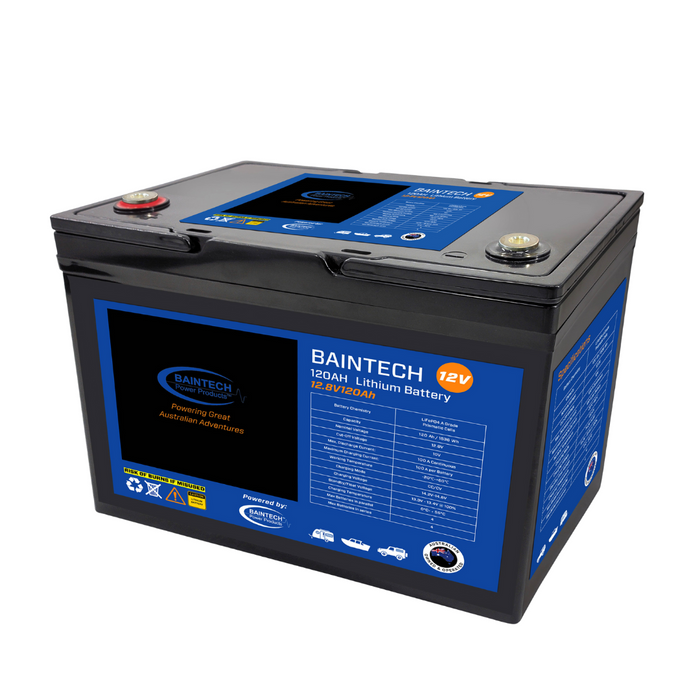 Baintech 120 Ah 12.8 V Lithium Battery – Bluetooth‑Enabled Deep‑Cycle Power