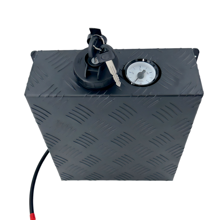 AUFOCUS / Born To Roam Black Checker Plate 5 L Fuel Tank Cover – Durable Alloy Protection