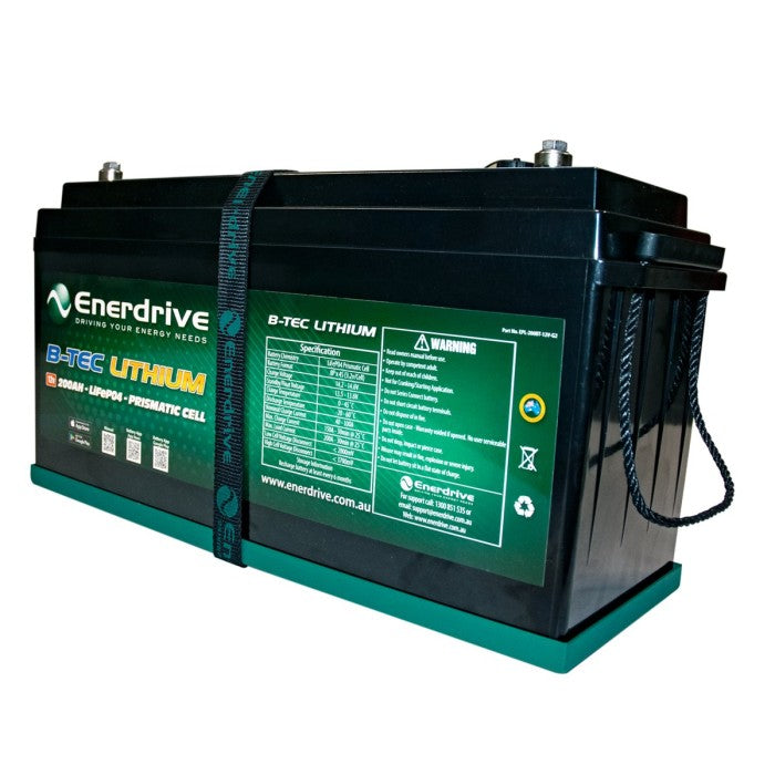 Enerdrive B‑TEC 12.8 V 200 Ah LiFePO₄ Battery Gen 2 – Bluetooth, 5‑Year Warranty, >2000 Cycles