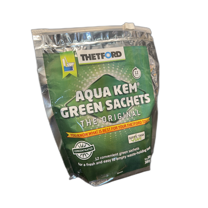 Thetford Aqua Kem Green Sachets – 12-Pack Septic‑Safe Waste Tank Additive