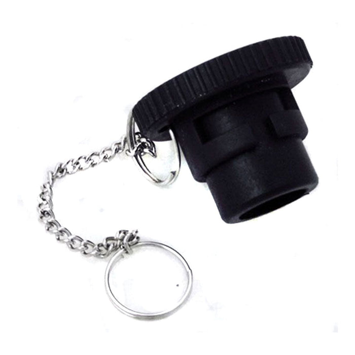 Gas Bayonet Socket Dust Cap – Plastic Plug with Chain for Female LPG Bayonet (Chrome & Black)
