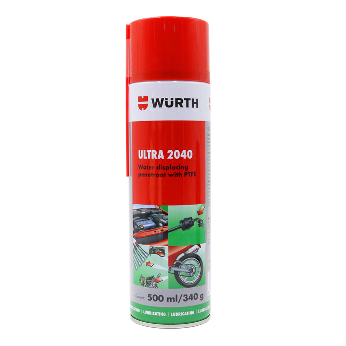 Würth Ultra 2040 Multi‑Purpose Lubricant – Penetrant, Moisture Displacer & PTFE Spray