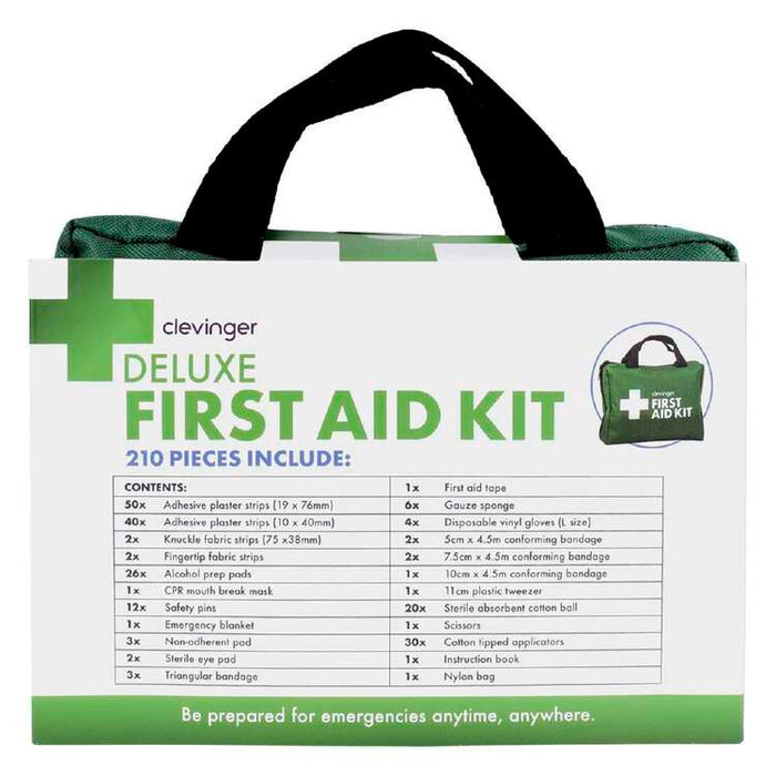 Clevinger Deluxe First Aid Kit – 210-Piece Hospital-Grade Travel & Emergency Kit (ARTG Registered)